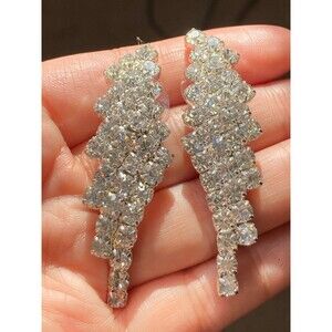 Vintage clear rhinestone post Earrings